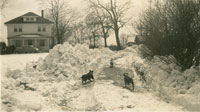 Farmhouse in snow